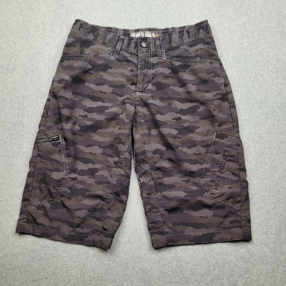 Lee Cargo Shorts Boys Size 10 Regular Black Camo Digital Print Casual